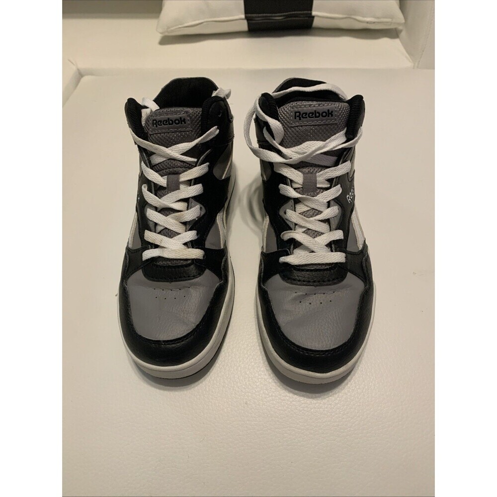 Reebok Black and Gray High-Top Sneakers with White Soles Size 6K